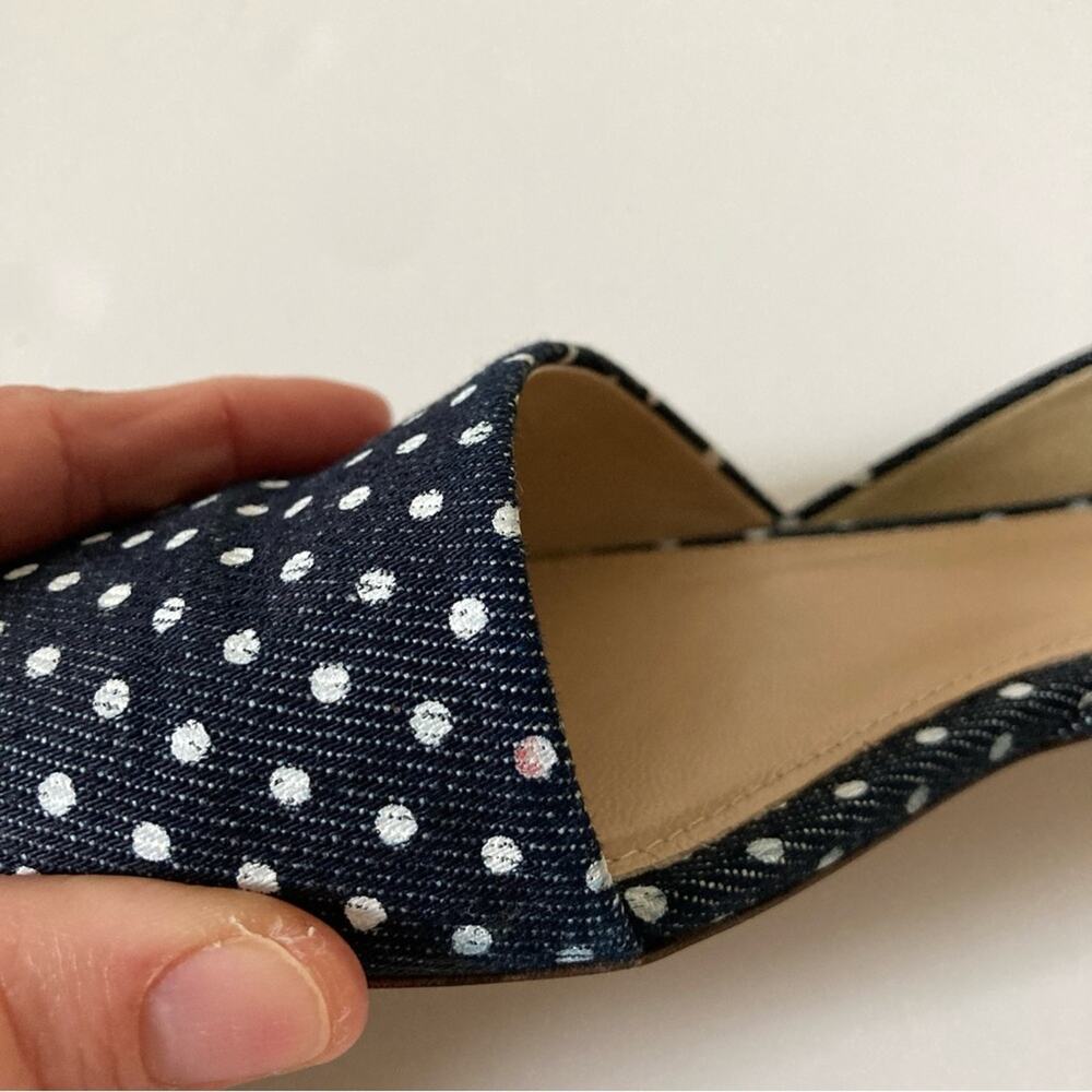 J. Crew D'orday Flats Blue with White Polka Dots Size 6 - Picture 10 of 12